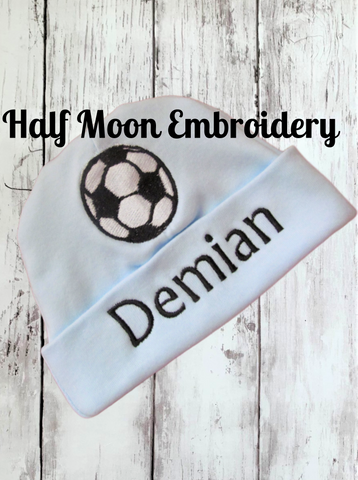Personalized Soccer Ball Baby Beanie