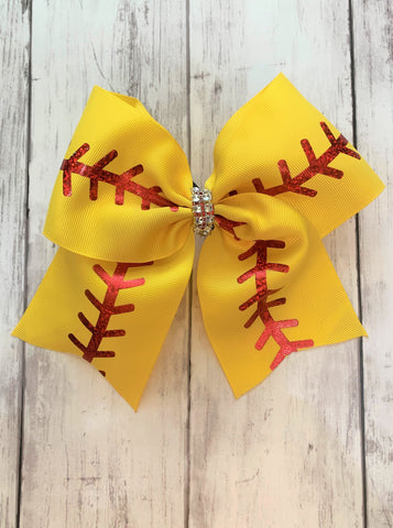 Personalized Softball Hair Bow