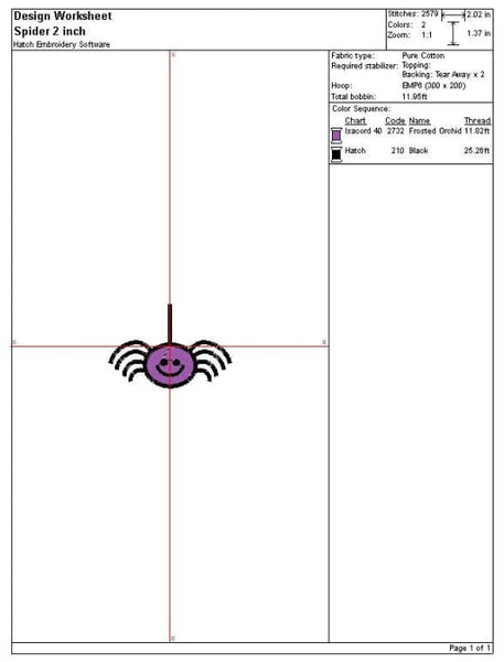 Spider Embroidery Design