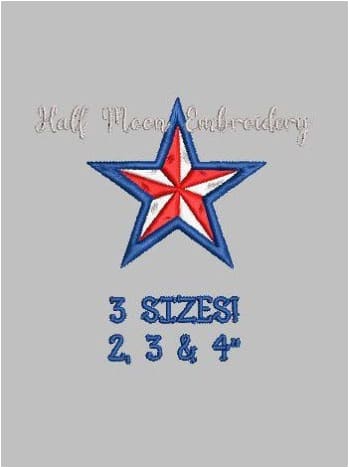 Texas Star Embroidery Design freeshipping - Half Moon Embroidery