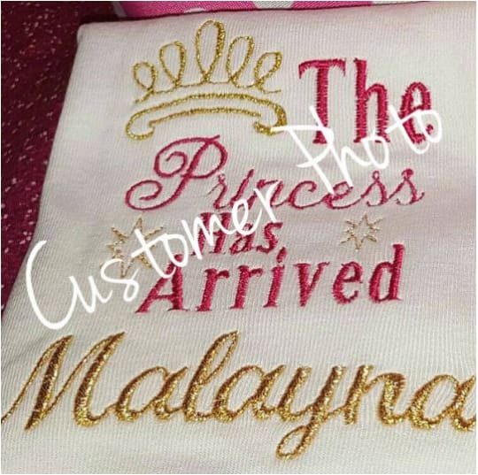 The Princess Has Arrived Embroidery Design