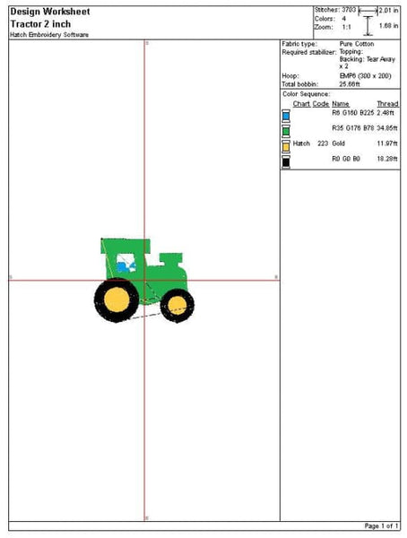 Tractor Embroidery Design