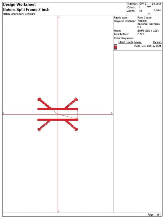 Split Frame Design Twirler Split Frame Embroidery Design | Batons Split Frame Embroidery ...