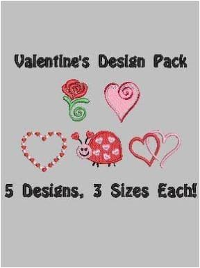 Valentine's Day Embroidery Design Pack freeshipping - Half Moon Embroidery