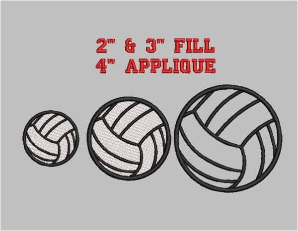 Volleyball Applique Embroidery Design