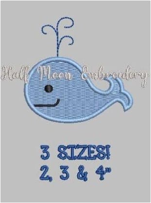 Whale Embroidery Design