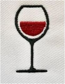 Wine Glass Embroidery Design