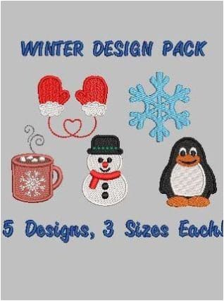 Winter Embroidery Design Pack freeshipping - Half Moon Embroidery