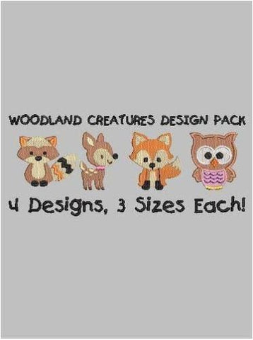 Woodland Creatures Embroidery Design Pack freeshipping - Half Moon Embroidery